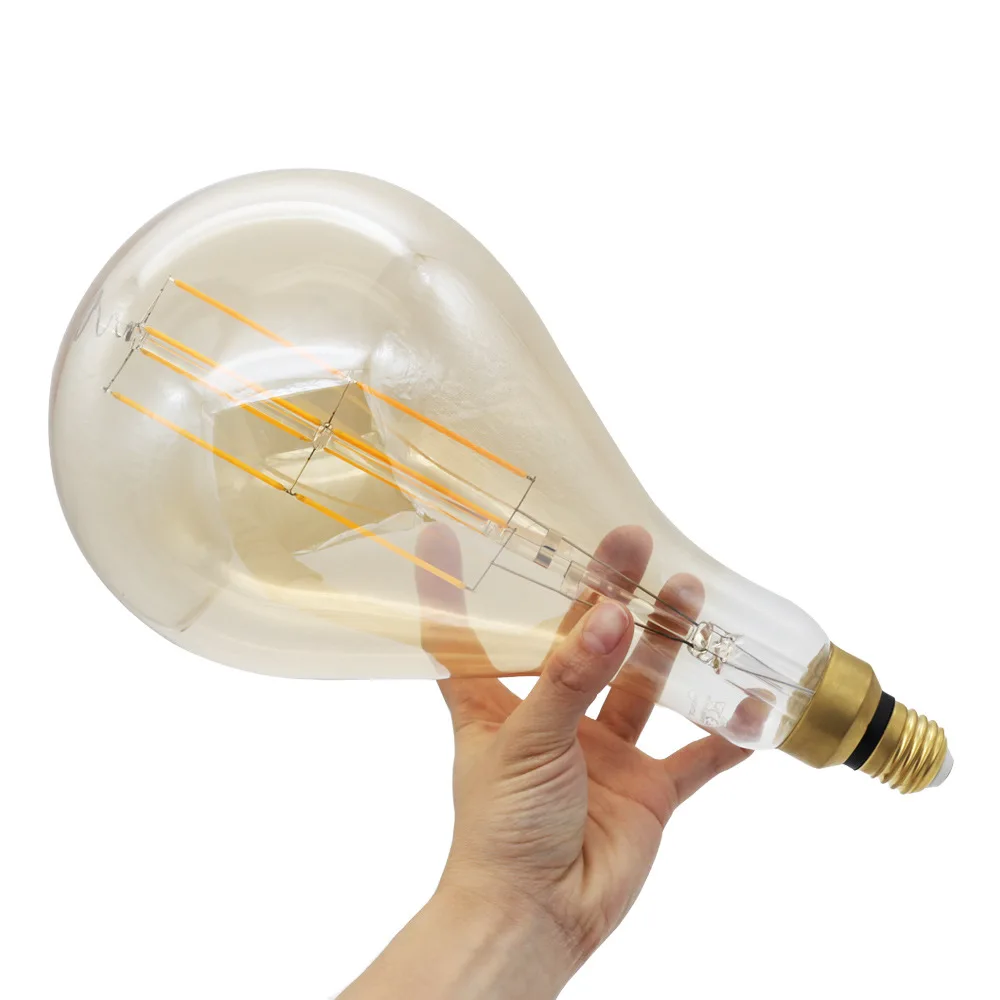 A160 PS52 extra large amber bulb dimmable antique retro edison lamp LED filament bulb 220V 6W 8W E27 led decorative big lamp