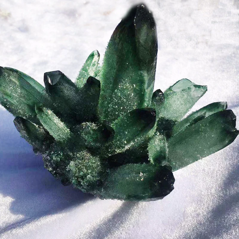 天然幻影绿色druse石英晶簇 - buy crystal cluster,green druse clus