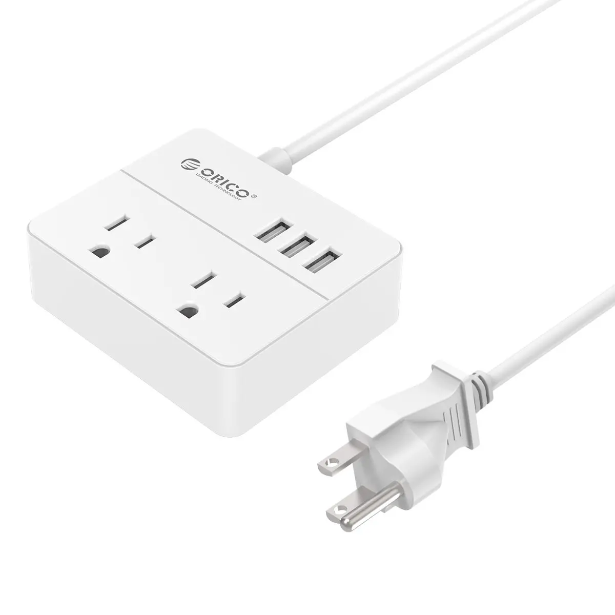 US standard Power strip with 2 AC Outlets Power Socket and 3 USB Smart Charging Ports Extension Socket Strip