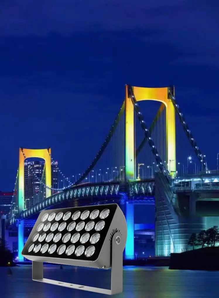 product led beam aluminum outdoor waterproof flood light 108w 200w dmx512 full color tree light for hotel exterior wall-5