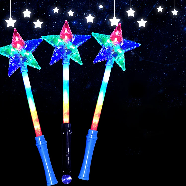 Led Star Moon Fluorescent Wand Long Flash Stick For Concert Party Props ...