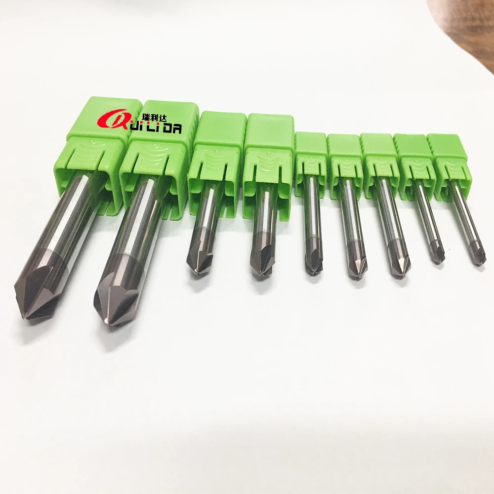 rld cnc 定制 45 度倒角和埋头式整体硬质合金立铣刀