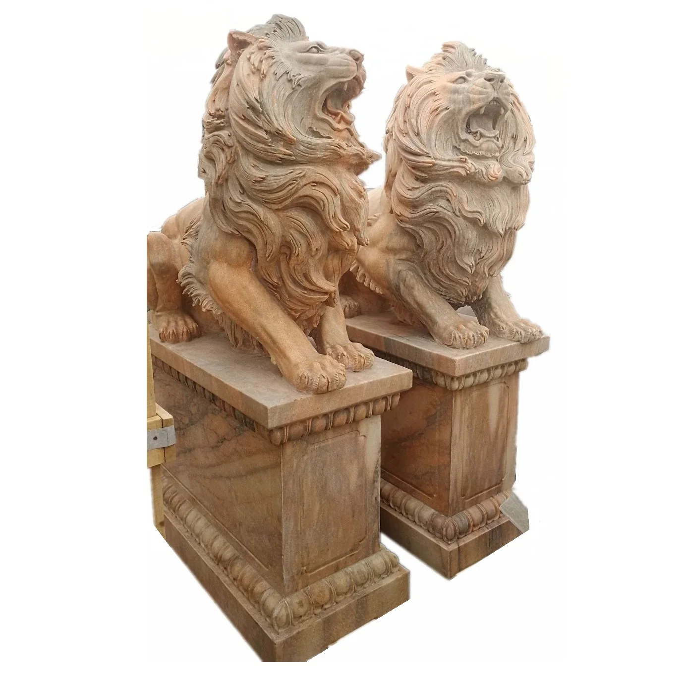 Natural Rock Stone Animal Lion Head Carving Decoration