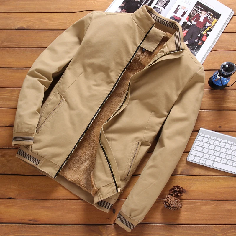 Autumn Bomber Jackets Casual Male Outwear Fleece Thick Warm Windbreaker Jacket Mens Baseball Coats Clothing_voghion.com