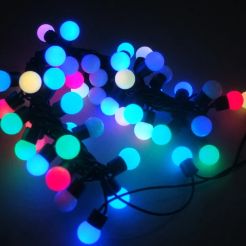 Outdoor indoor christmas decoration programmable customizable ball string 3d dmx rgb lights