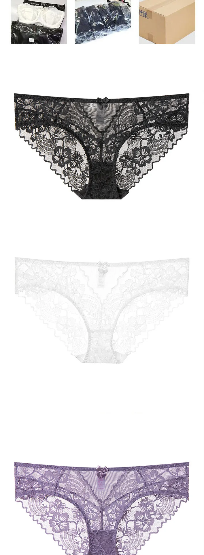 Pure Desire Summer French Bra Set Floral Patterned Breathable Lace Underwear for Big Chest High-Sexy Thin Cup Bikini Plain Dyed