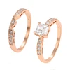 16227 xuping wedding bang rose gold couple ring custom costume jewelry cz stone ring