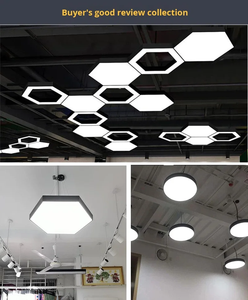 product led shaped star creative irregular hexagonal pendant light for office gym shopping mall supermarket energy efficient-28