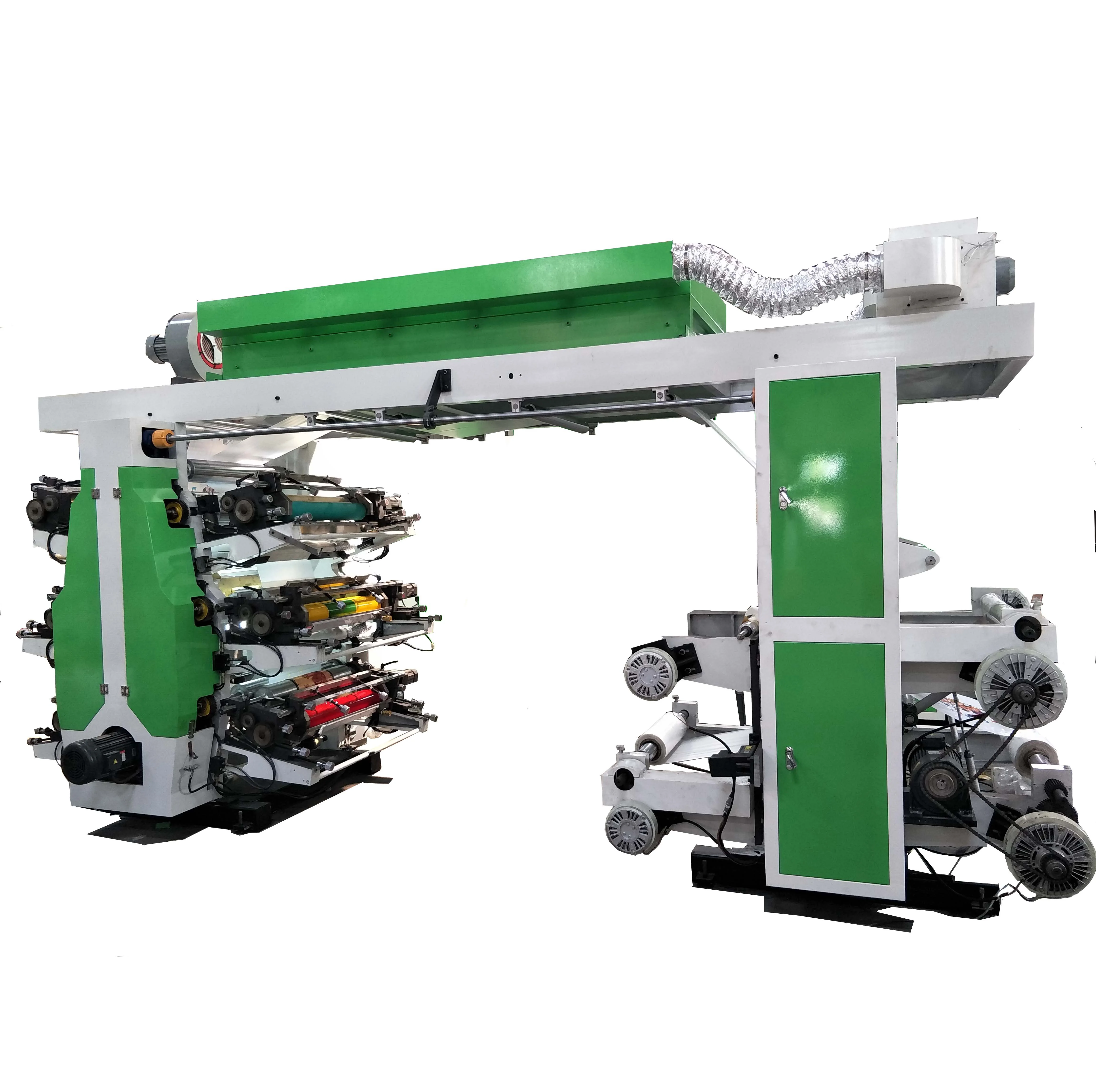 6 COLOR  Central Impress  flex printing machine for plastic