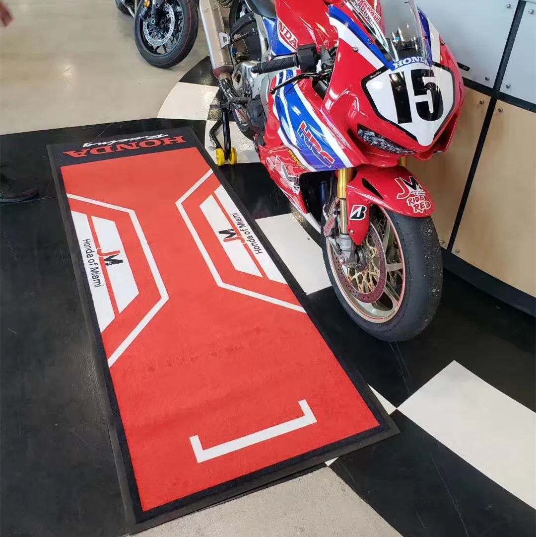 Indoor Outdoor Custom Logo Motorcycle Garage Mat Buy Motorcycles Mat