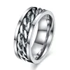 2019 New Fashion Men Stainless Steel Spinner Link Chain Ring Punk Rock Accessories