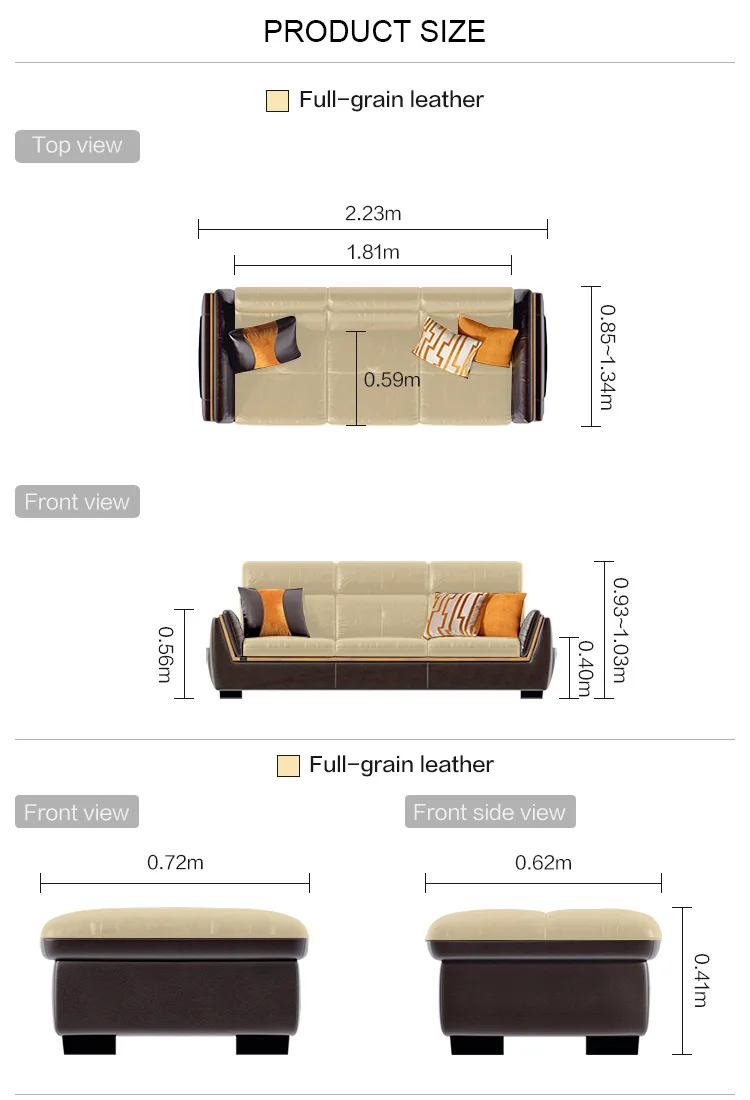 Person Leather Sofa Bed Modern Minimalist Living Room Nordic Small