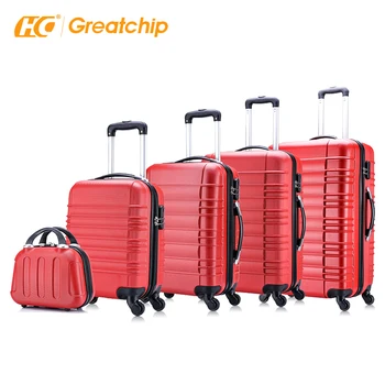 red hard shell luggage