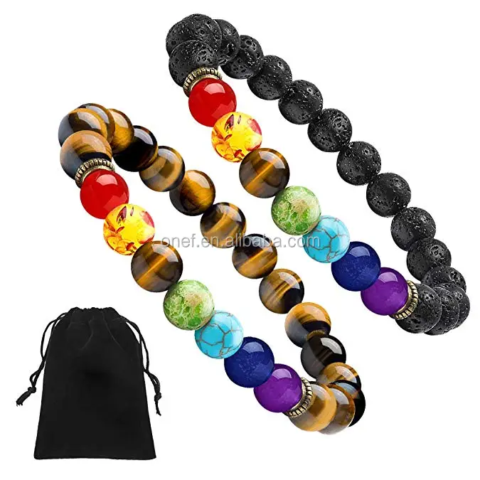 Custom Adjustable Bracelet Pierre Naturelle Crystal Healing 7 Chakra Bracelet.jpg