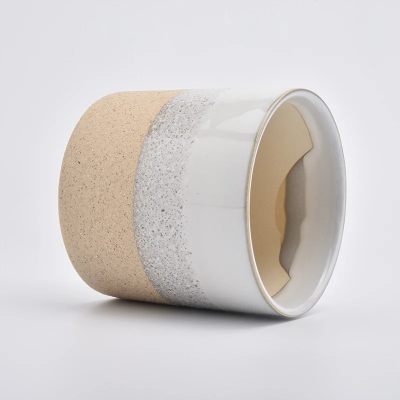 multi color ceramic vessel foe candle making, cylinder ceramic candle jars in bulk