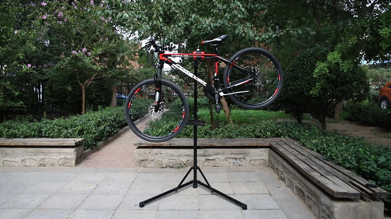 songmics bike repair stand with quick release