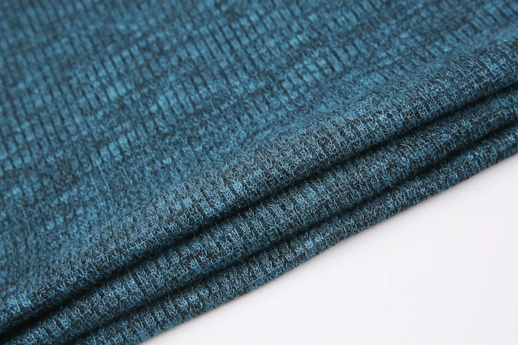 factory made slub 40% polyester 55% rayon knitted rib fabric for