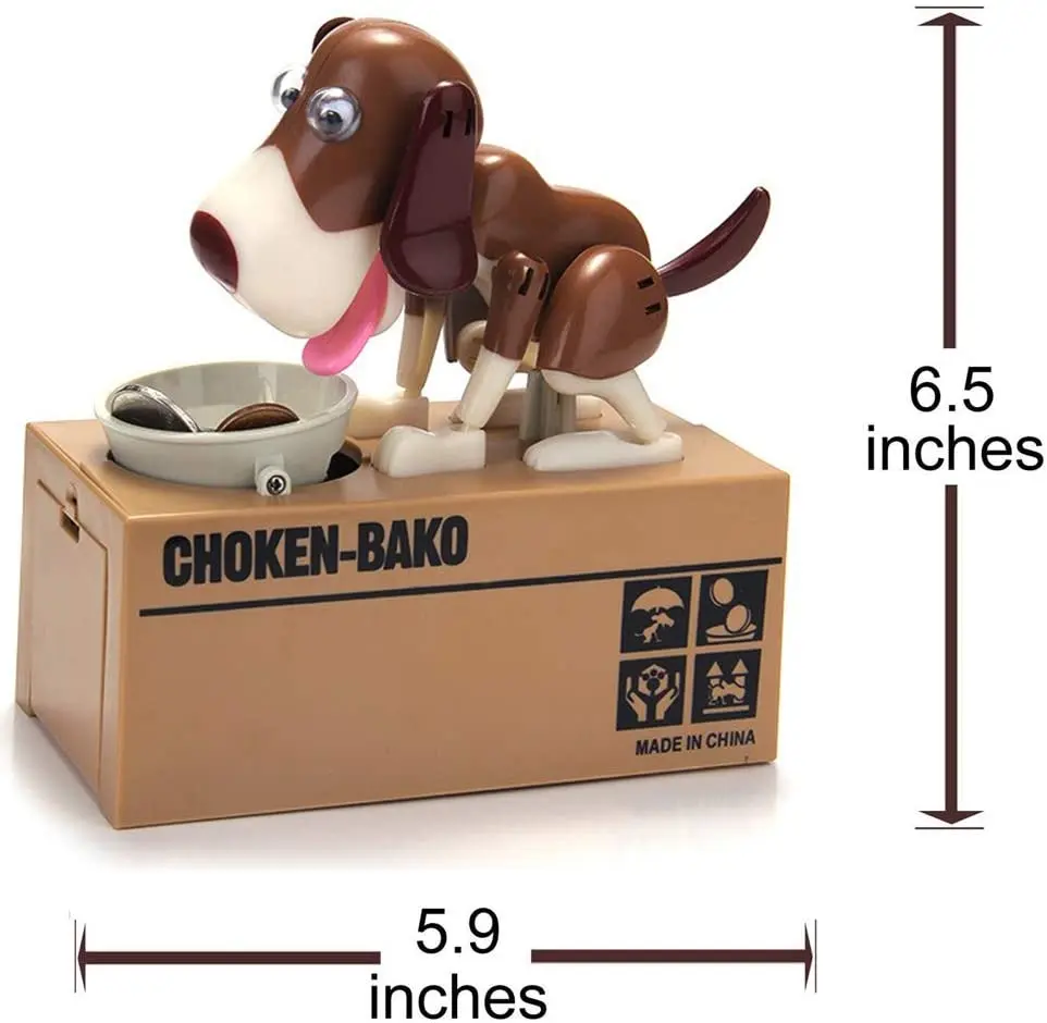 Cute Stealing Coin Money Saving Box Dog Piggy Bank Storage Case Kids Xmas Gifts 
