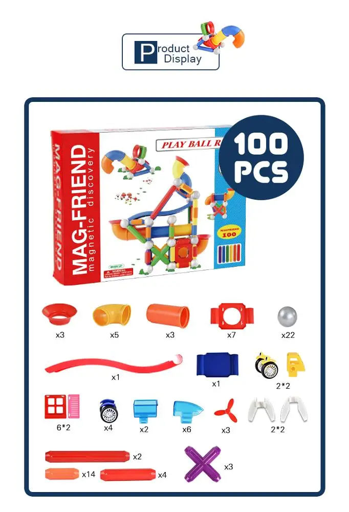 热卖100pcs 磁性连接玩具磁性教育 diy 玩具为孩子