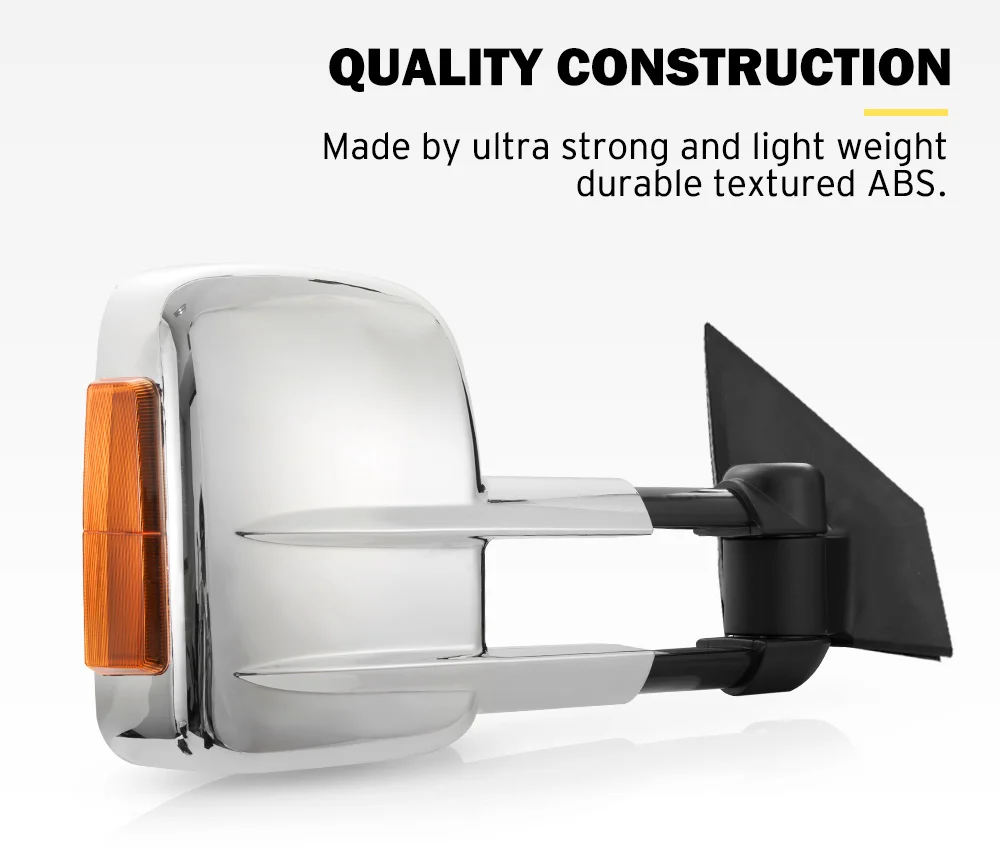 San Hima Chrome Pair Extendable Towing Mirrors For Mazda Bt50 2012