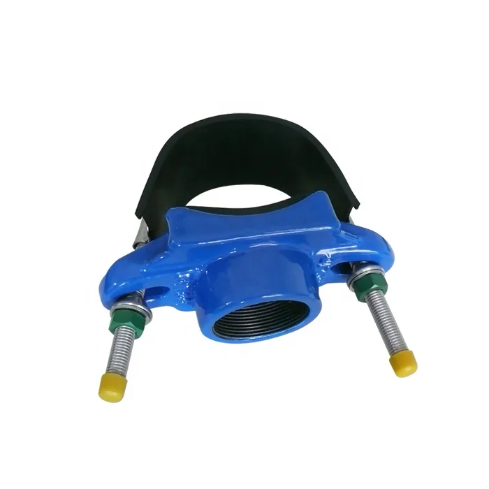 Ductile Iron Head Saddle Clamp with Stainless Steel Band For PVC pipe/ PE pipe/AC pipe