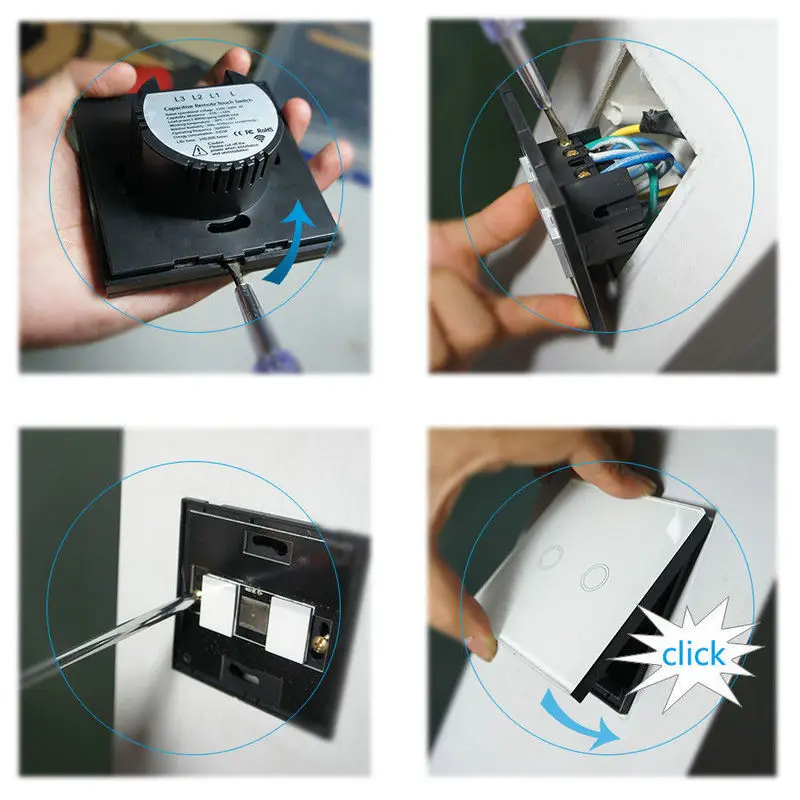 Eu/uk Standard 1/2/3 Gang Wireless Remote Control Light Switches,Smart