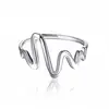 2019 New 925 Sterling Silver Heart Punching Pattern Twisted Eternity The Heartbeat Ring