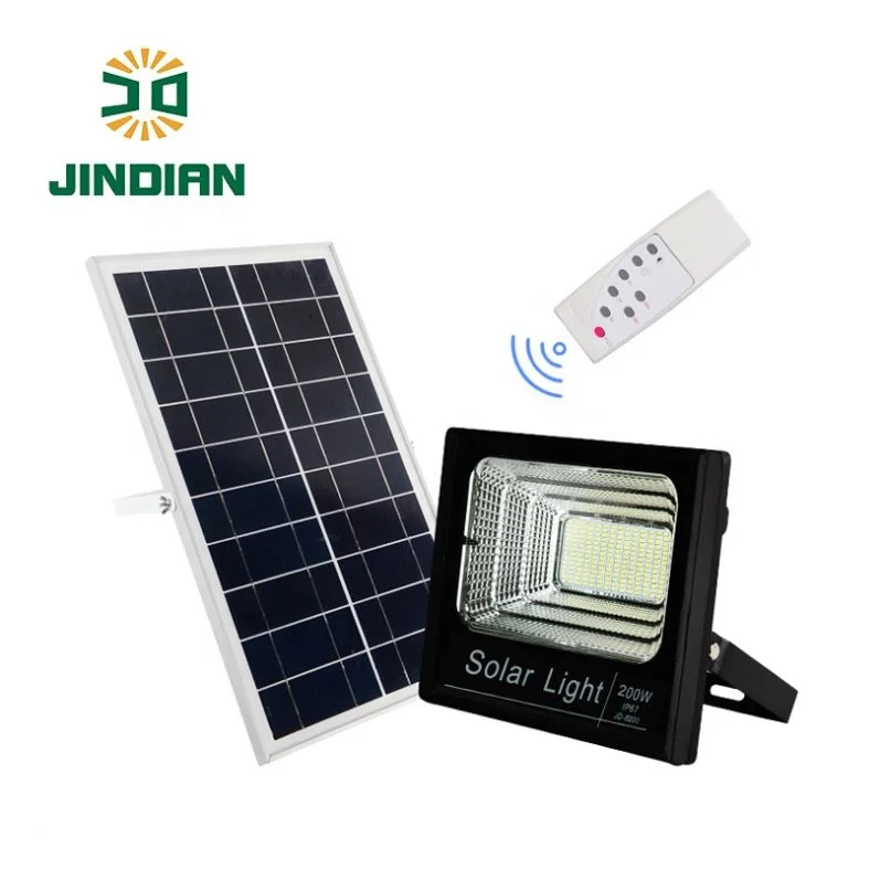 Jindian JD-8200 200W  solar light  remote control IP67 outdoor 200 watt led flood light