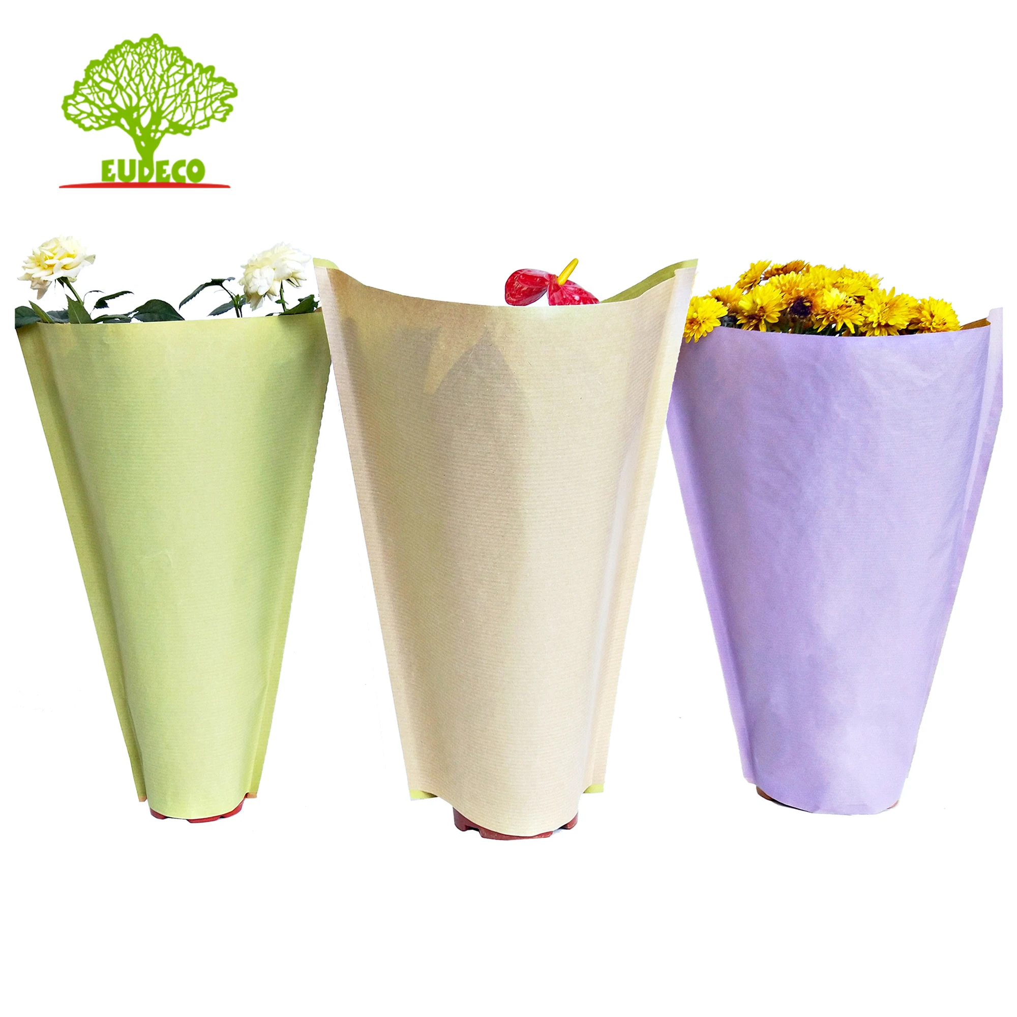 Wholesale Customize Ecofriendly Kraft Paper Packaging Cut Flower