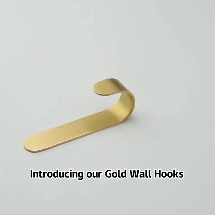 Brass J Hooks Stylish Sustainable Wall Mounts