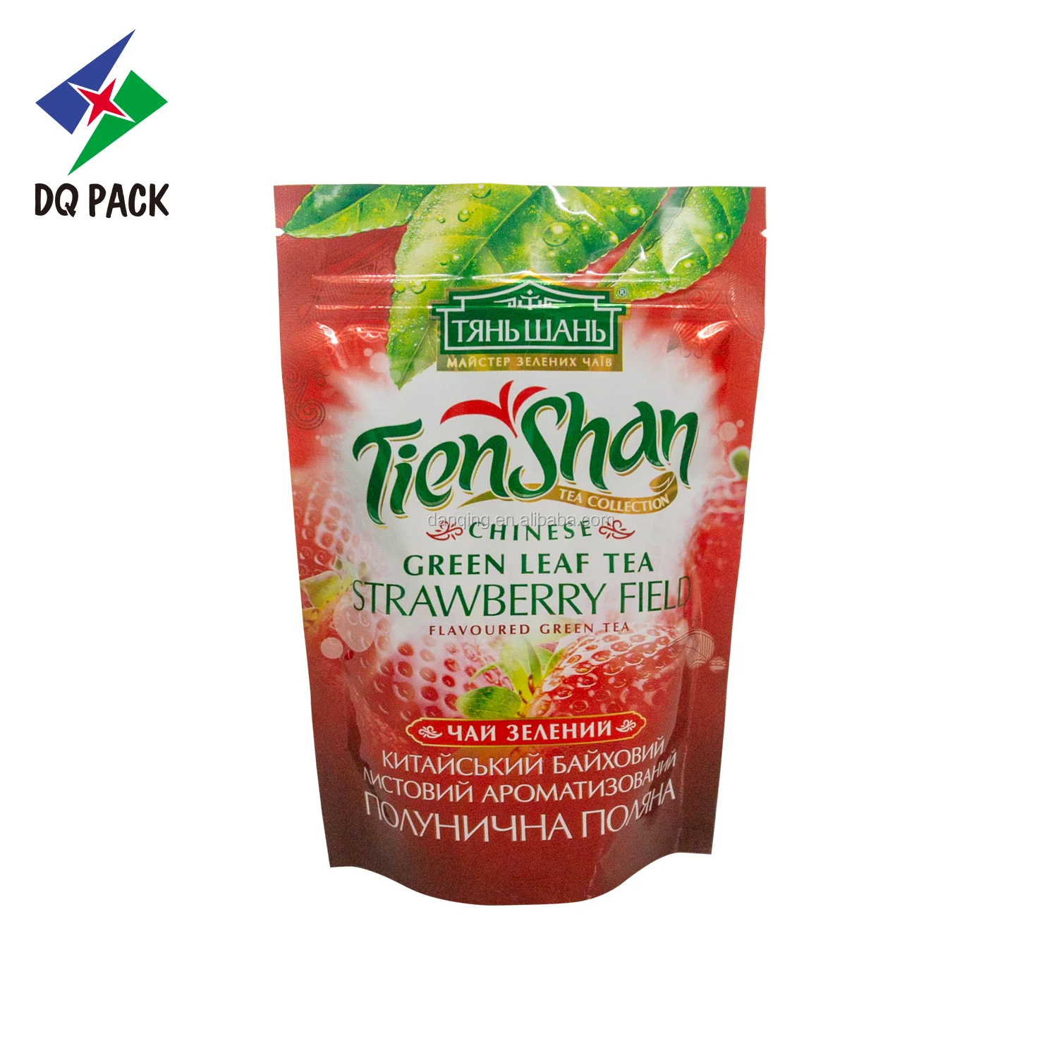 DQ PACK Herbal Grass Stand Up Pouch with Zipper Moisture Proof Packaging Bag