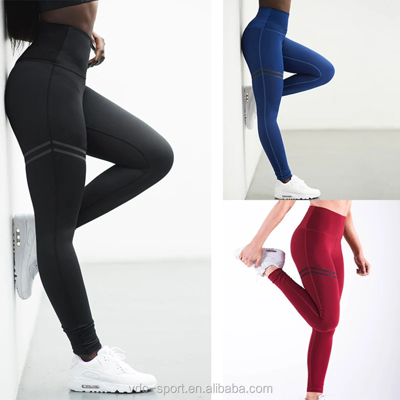92% Polyester 8% Spandex High Waist Wholesale Fitness Athletic Wear Gym Leggings Womens Yoga 