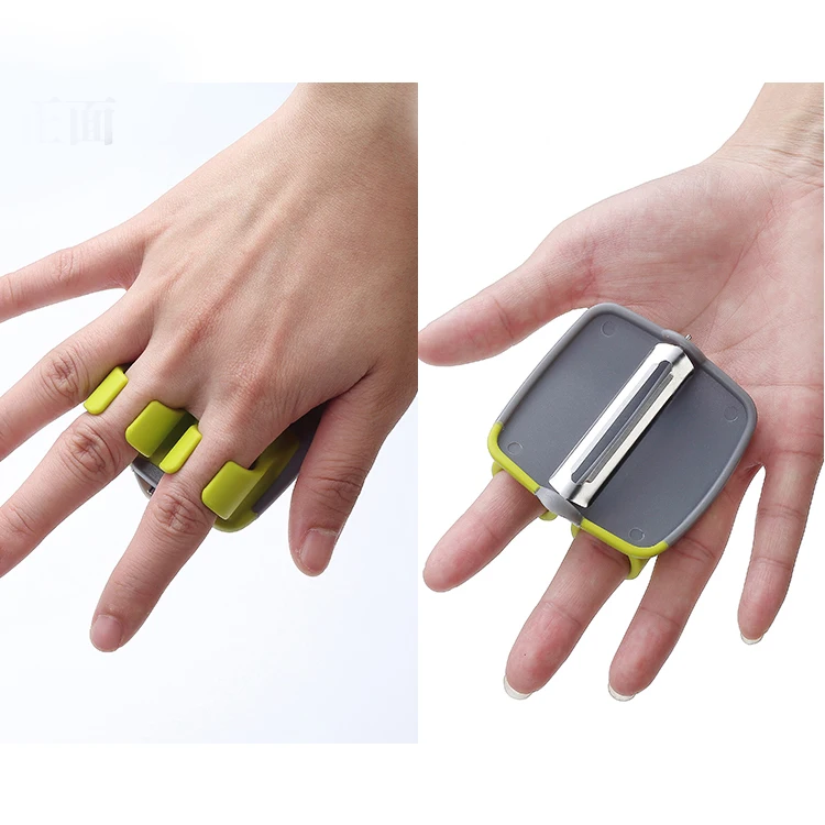 

Smart Kitchen Gadget For Home , Plastic Stainless Steel Double Finger Apple Fruit Palm Peeler For Potato Vegetable