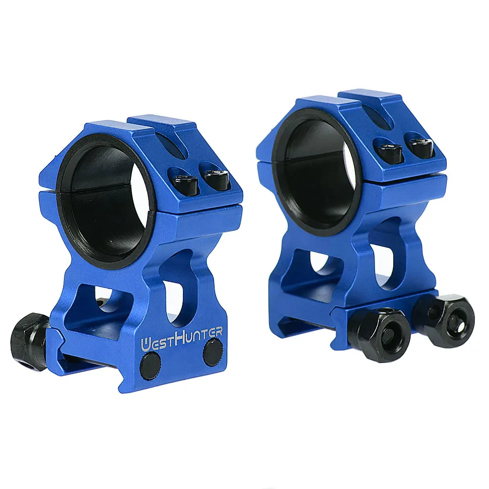 Blue High Profile Scope Mounts 1 inch/30mm CNC Universal Picatinny