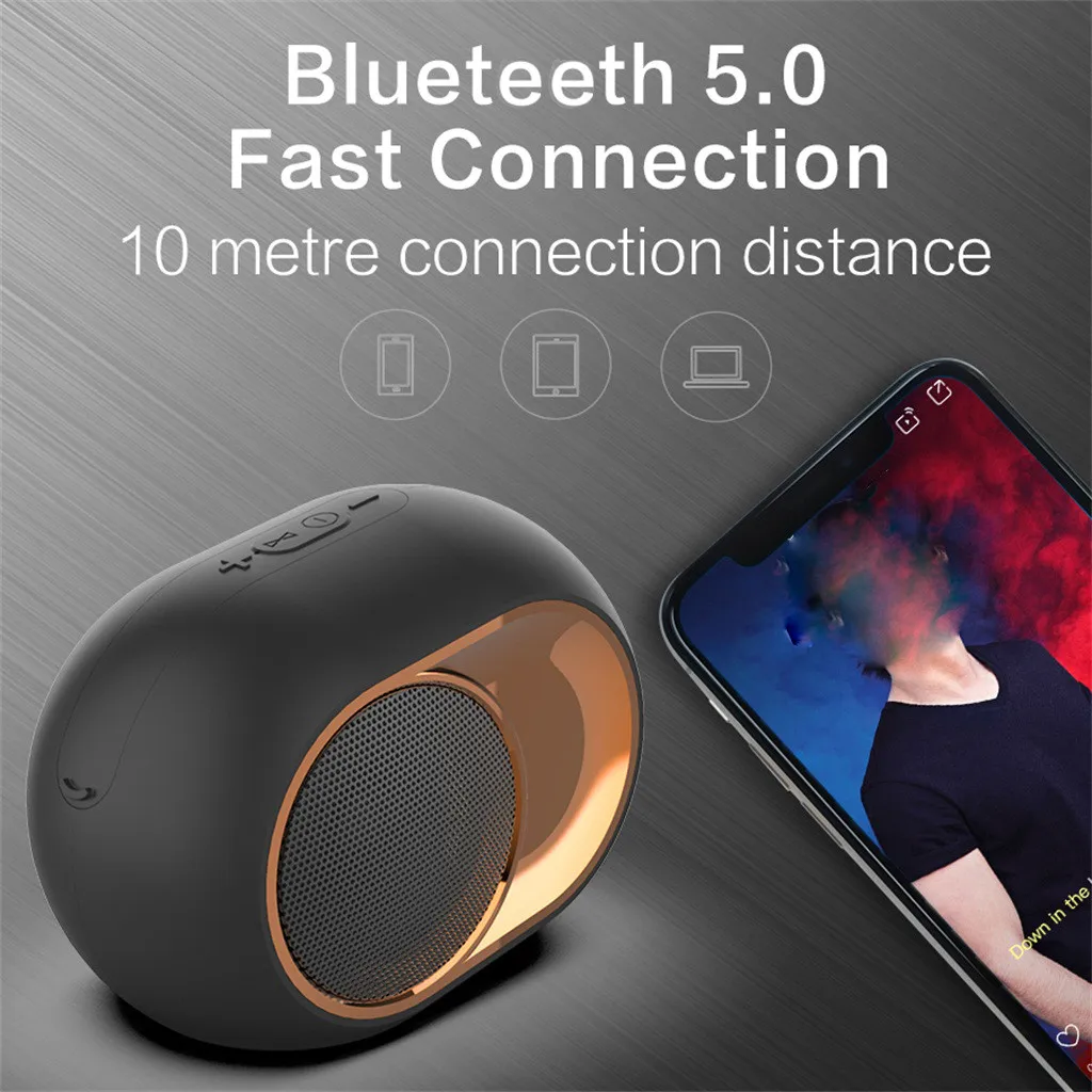 Portable Wireless Bluetooth 5.0 Speaker Stereo Sound FM TF Card USB TWS Speaker Mini Cylindrical Speaker 2019 New - ANKUX.COM