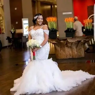 Aristocratic Luxury Lace Trailing Large Size Sexy Pregnant Bride