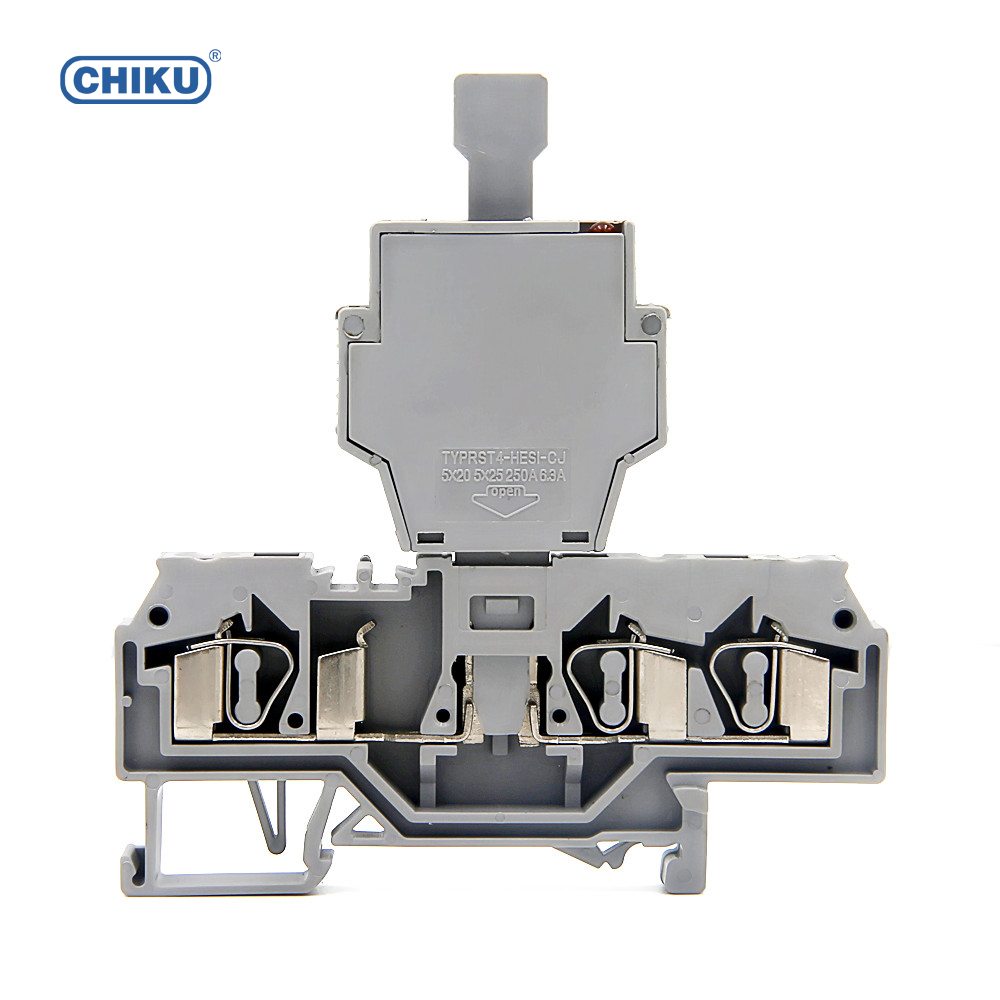 Chiku Rst4hesi Din Rail Spring Cage Fuse Terminal Blocks 4mm2 Awg12