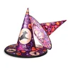 E284 New Design Halloween Masquerade Witch Pumpkin Ribbon Black Pointed Whitch Hats Halloween Party Hat