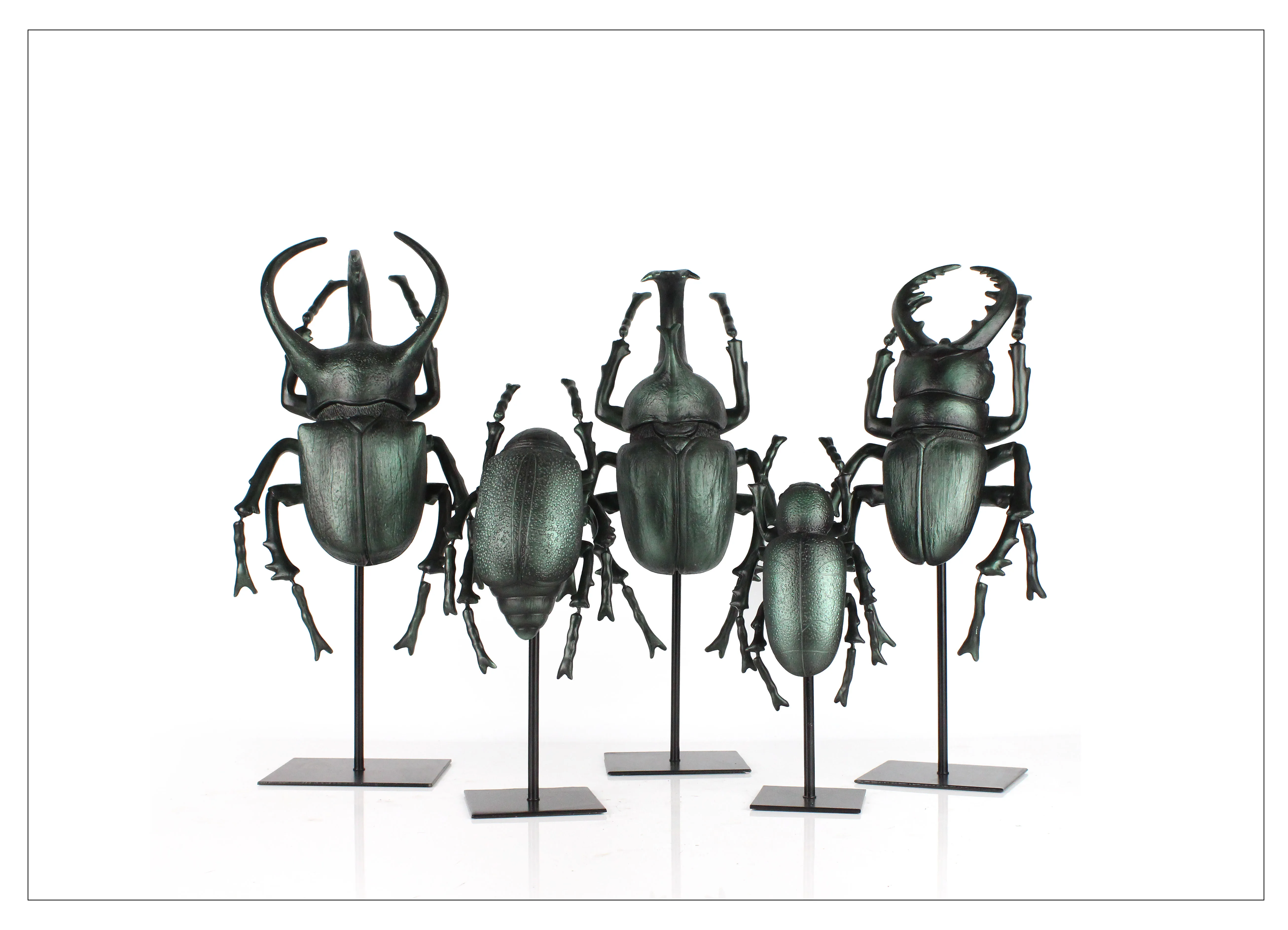 Wholesales Nordic Style Electroplating Statue Resin Beetle Insect Bug Sculpture Home Decoration details