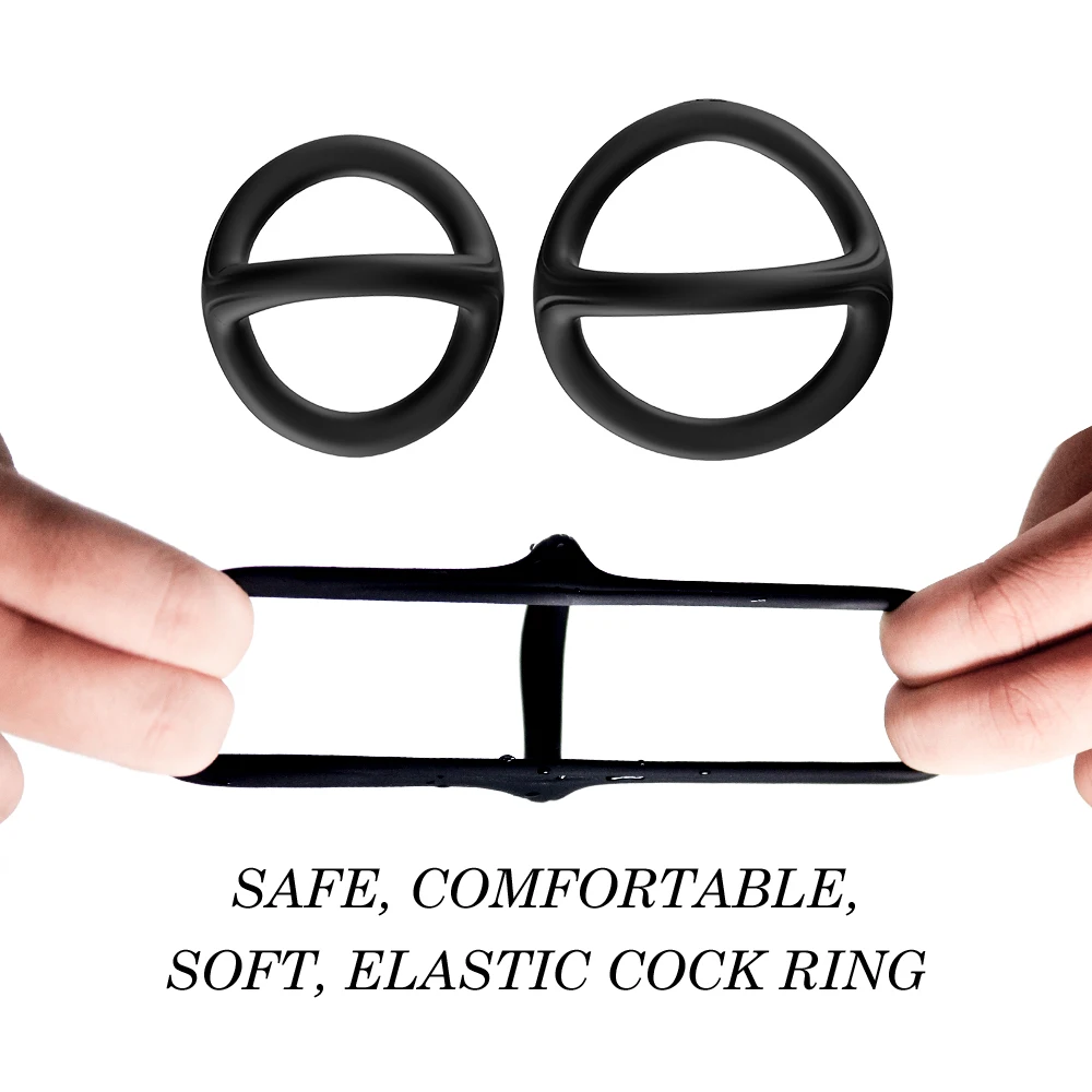 Full silicone male time-lapse sex toys products penis ring for couple prolong sex