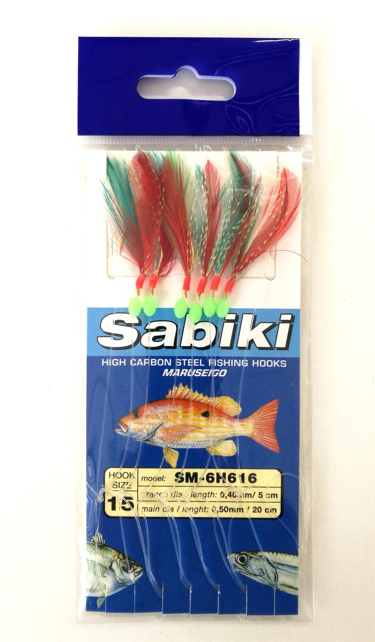Sabiki Saltwater Fishing Lure Bait Rig Hook Tackle Luminous Beads Feathers SU