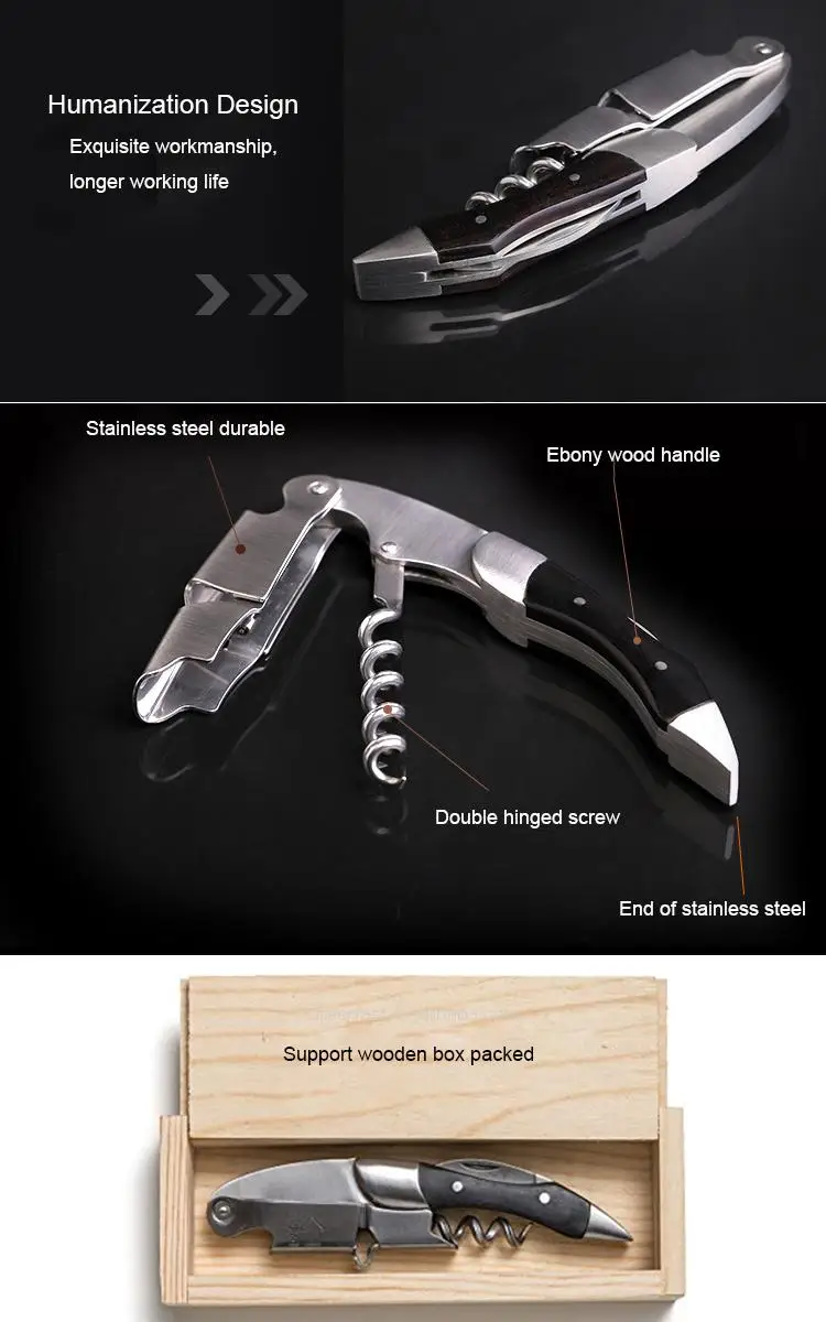 All In One Model Waiters Bottle Cork Screw Opener Multifunction Dual