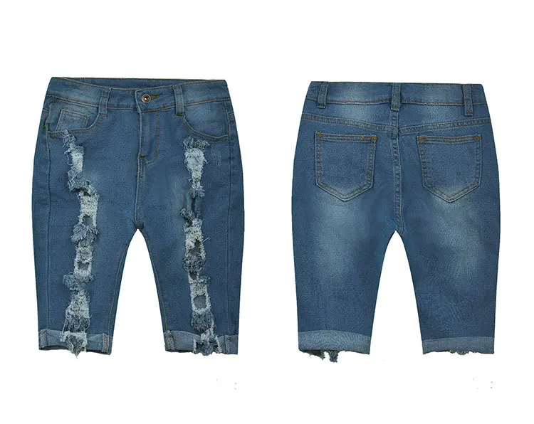 High Waist Ladies Fashion Half Jeans Pants Distressed Denim Shorts For