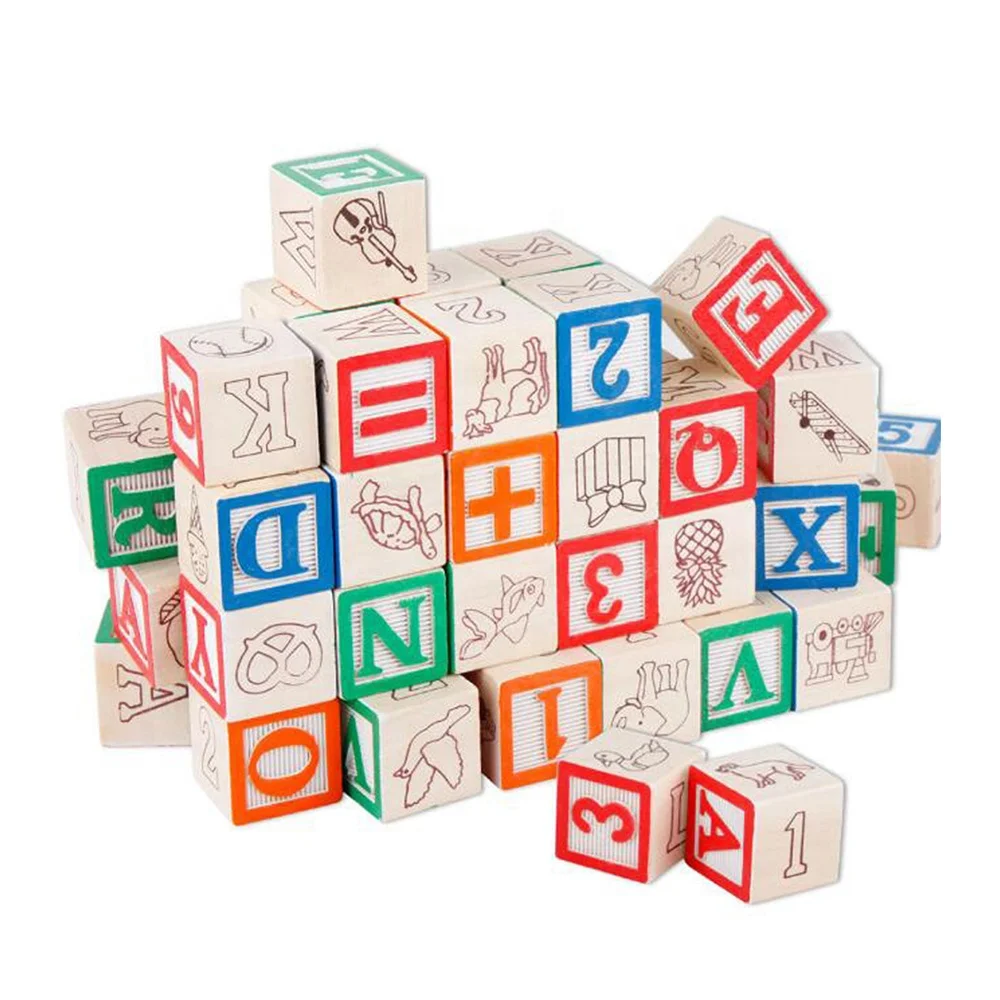 wooden alphabet building blocks