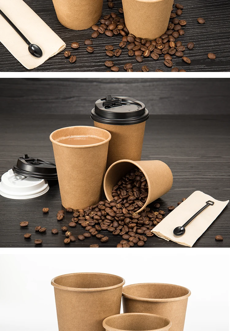 Single Wall Kraft Paper Cup Wholesale Custom Printed Coffee Cups Single