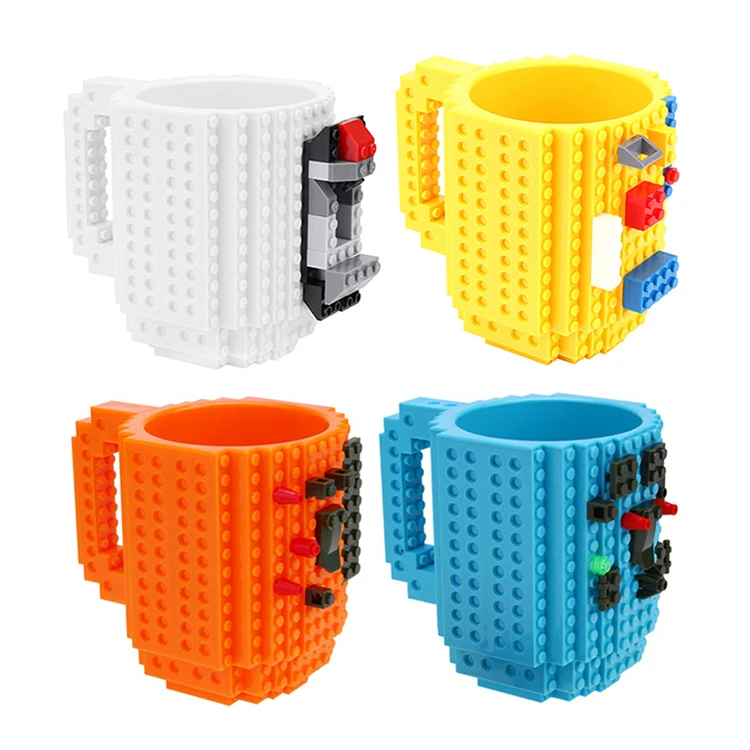 New Design Hot Sale Products Eco-friendly Home Accessories  Creative Brick Mugs Build-on Coffee Water Cups for Kids 