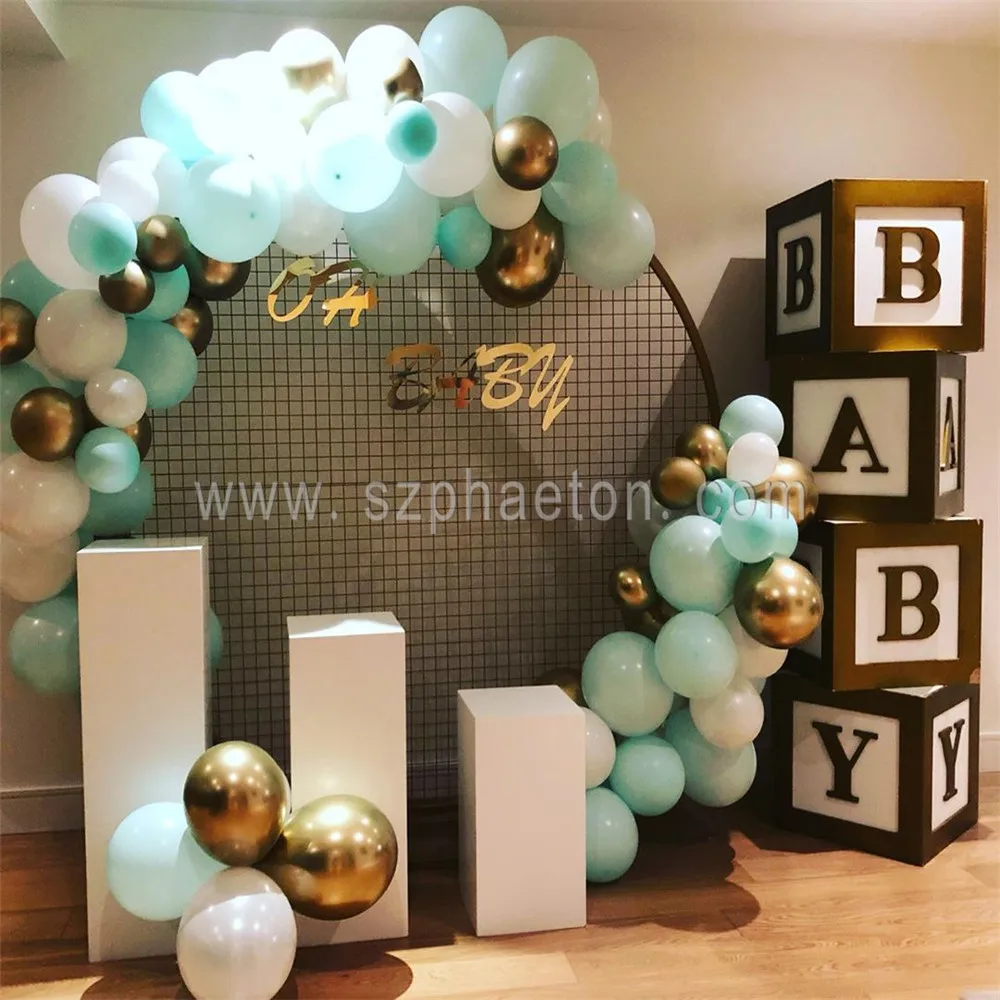 Acrylic Baby Blocks Clear White Abc Box Balloon Cubes For Baby Shower ...