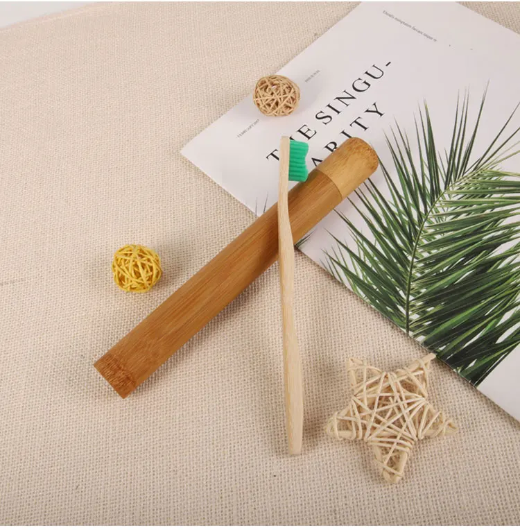 2_05.jpg OF Customized Eco-friendly Biodegradable Nature Bamboo Toothbrush Tube