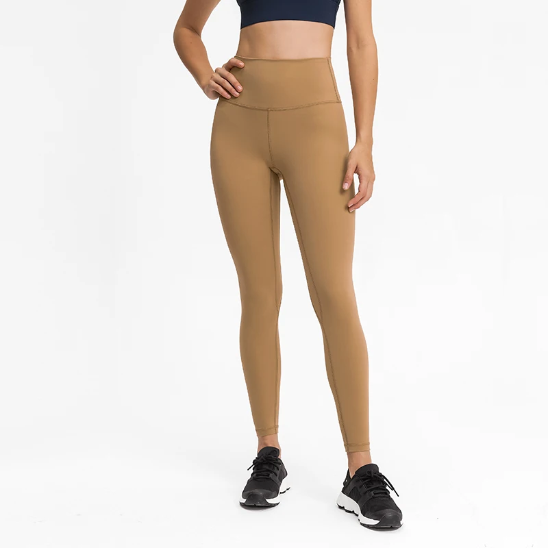 

high waist women olid color fitness pants,2 Pieces, Deep ash/orange/blue ink/khaki yellow