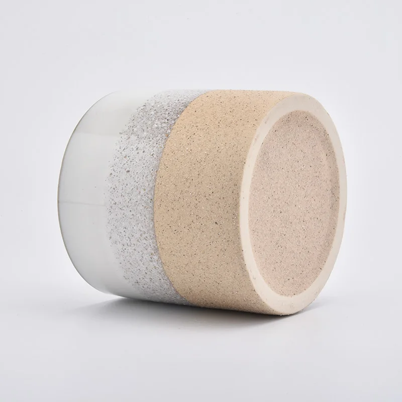 multi color ceramic vessel foe candle making, cylinder ceramic candle jars in bulk